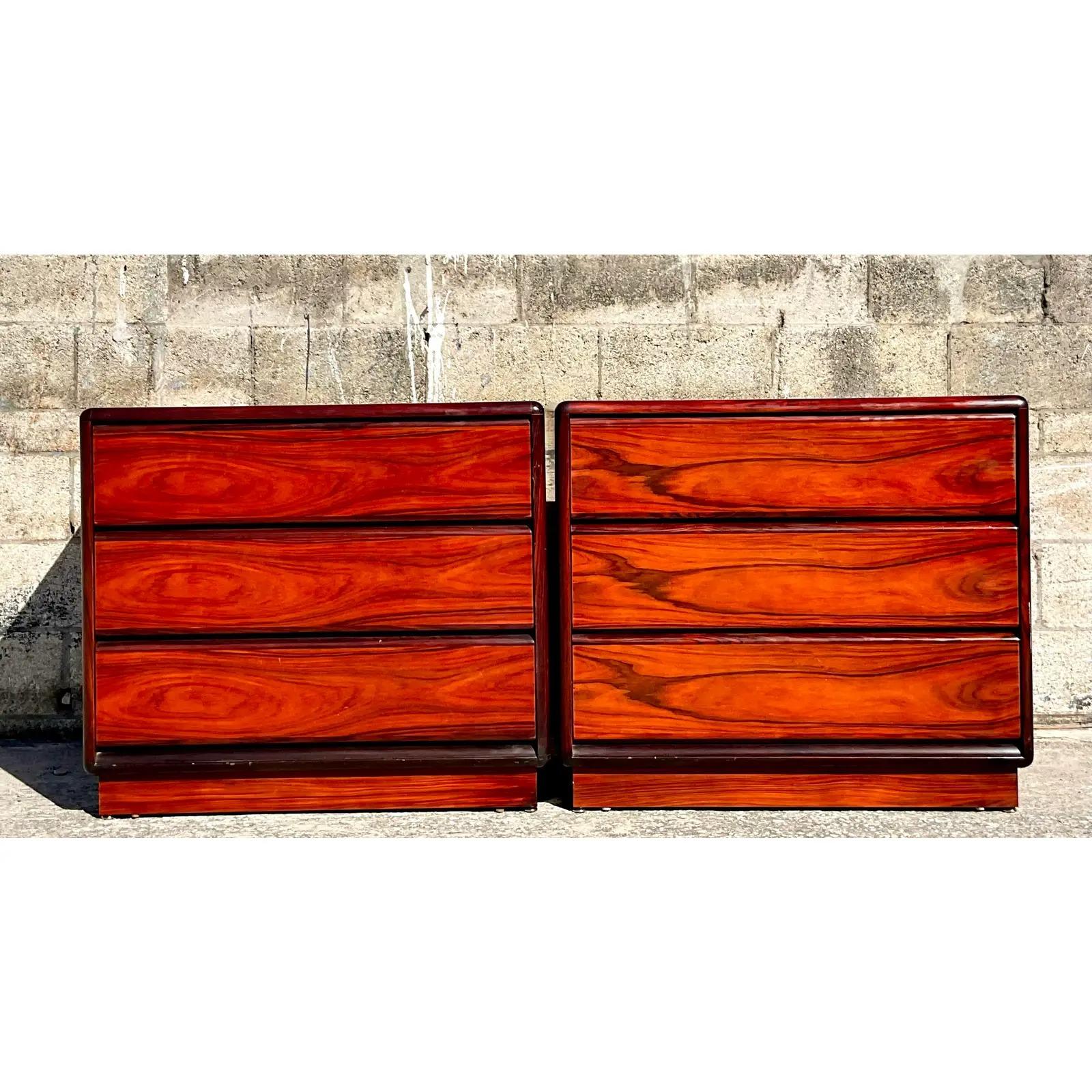 Danish Vintage Mid-Century Modern Brouer Rosewood Chest of Drawers - a Pair For Sale
