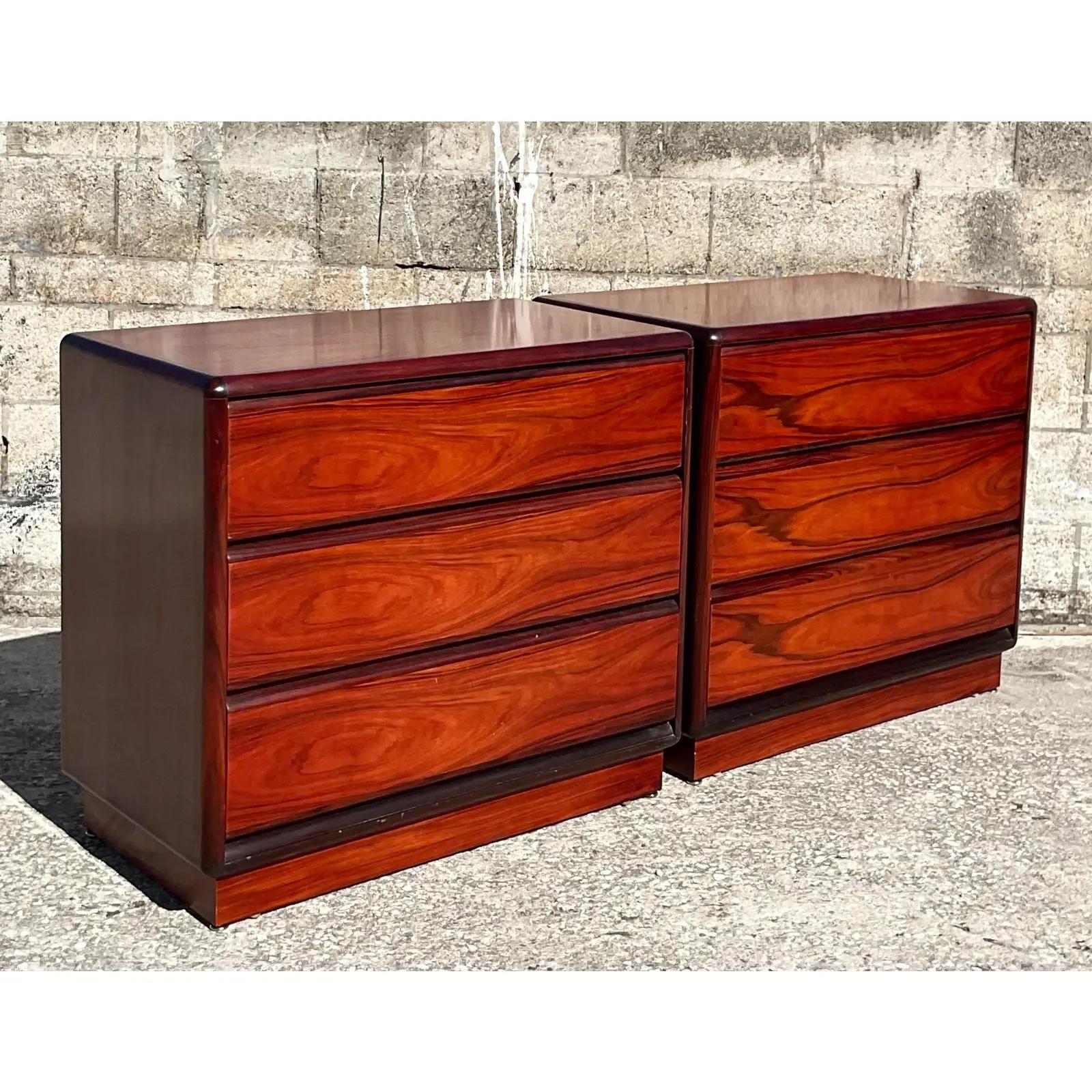 Vintage Mid-Century Modern Brouer Rosewood Chest of Drawers - a Pair For Sale 2