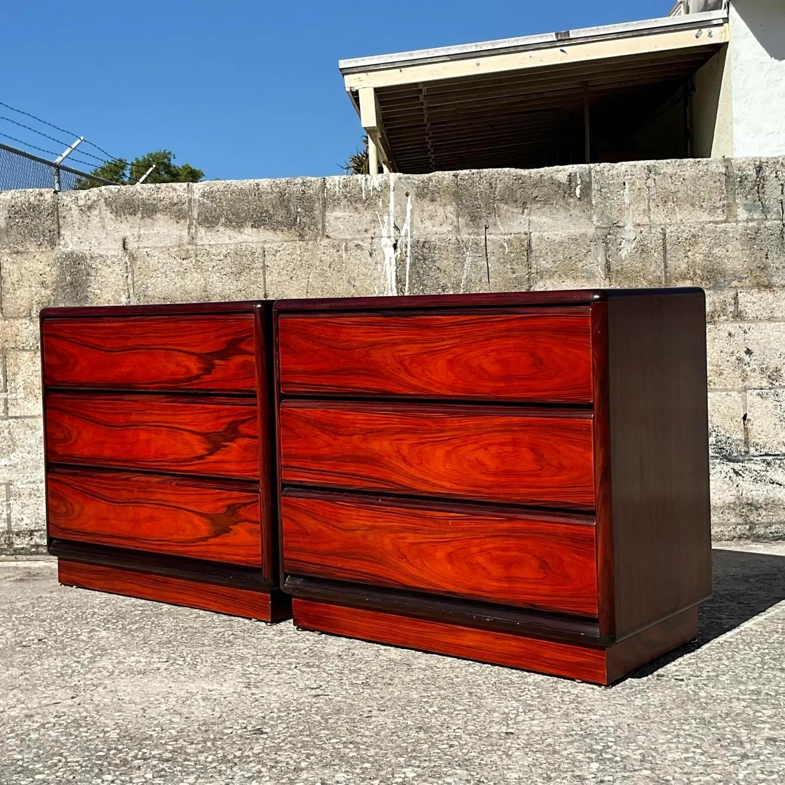 Vintage Mid-Century Modern Brouer Rosewood Chest of Drawers - a Pair For Sale 3