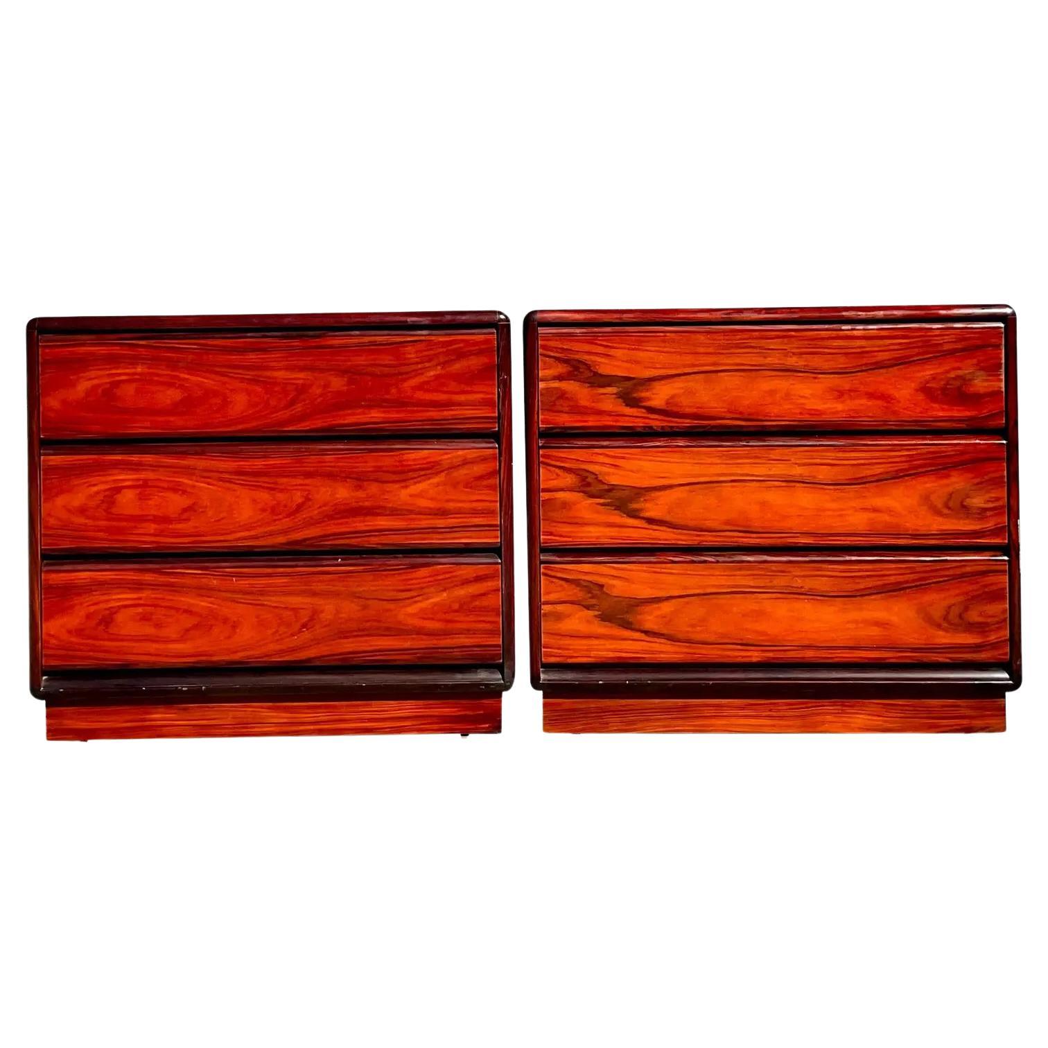 Vintage Mid-Century Modern Brouer Rosewood Chest of Drawers - a Pair
