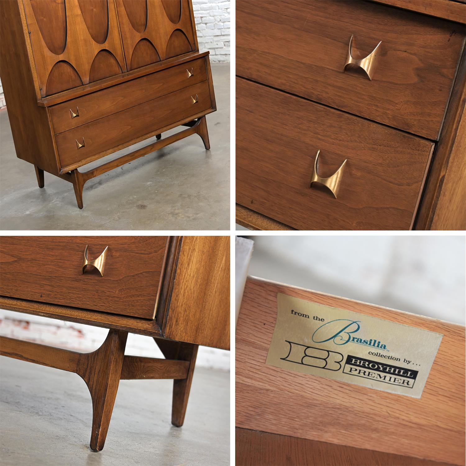 Vintage MCM Broyhill Brasilia Serie Premier 6130-41 Cómoda de caballero o puerta en venta 10
