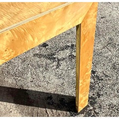Vintage MCM Burl Wood Parsons Dining Table