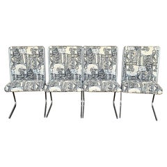Vintage MCM Chrome Cantilever Dining Chairs