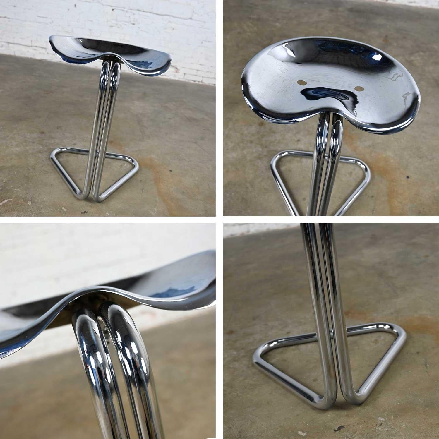 Vintage MCM Chrome Tractor Stool Chair Height by Rodney Kinsman for OMK England 4