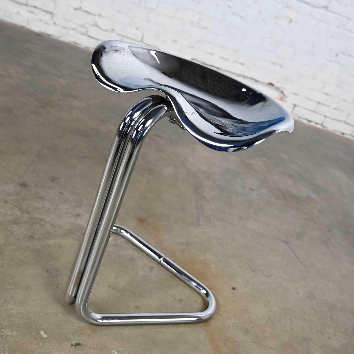 Vintage MCM Chrome Tractor Stool Chair Height by Rodney Kinsman for OMK England 8