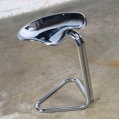 Vintage MCM Chrome Tractor Stool Chair Height by Rodney Kinsman for OMK England