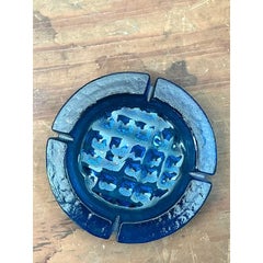 Vintage MCM Cobalt Glass Ashtray