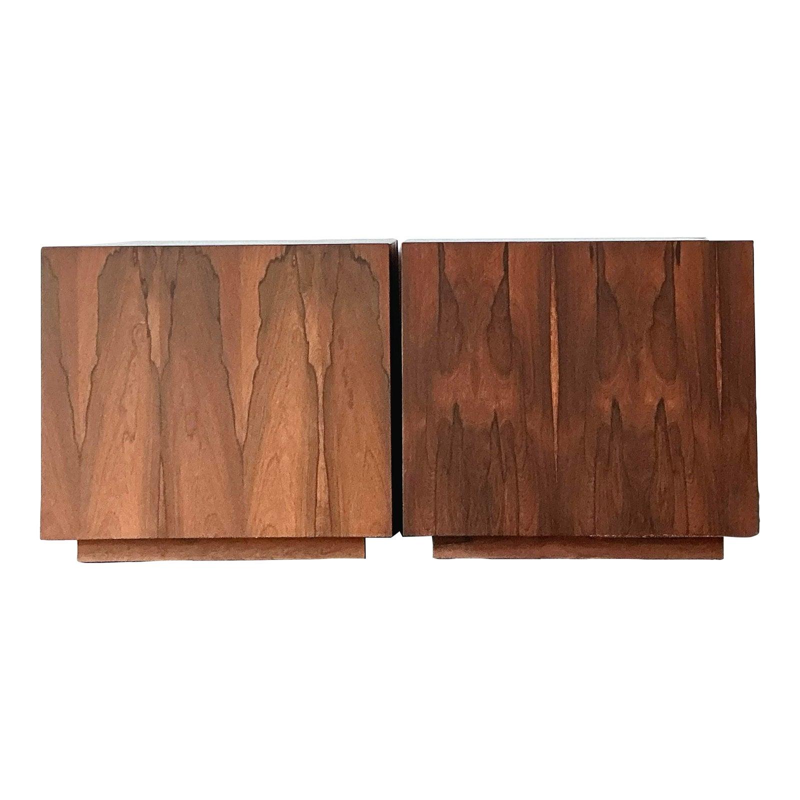 Vintage MCM Cube Side Tables - Set of 2