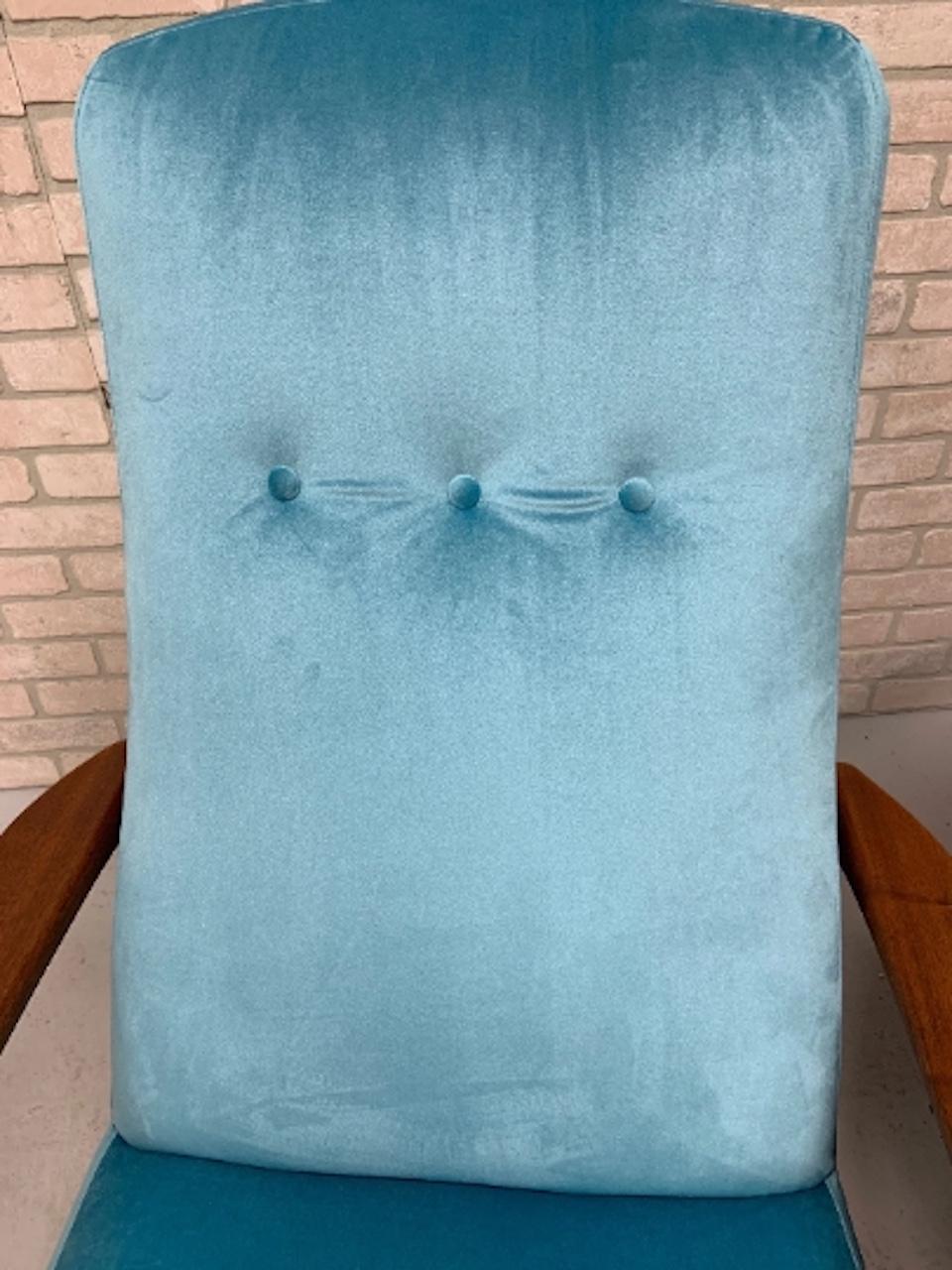 Tappezzeria Sedia e ottomana d'epoca MCM Danish Folke Ohlsson for DUX Style Upholstering appena rivestita in vendita