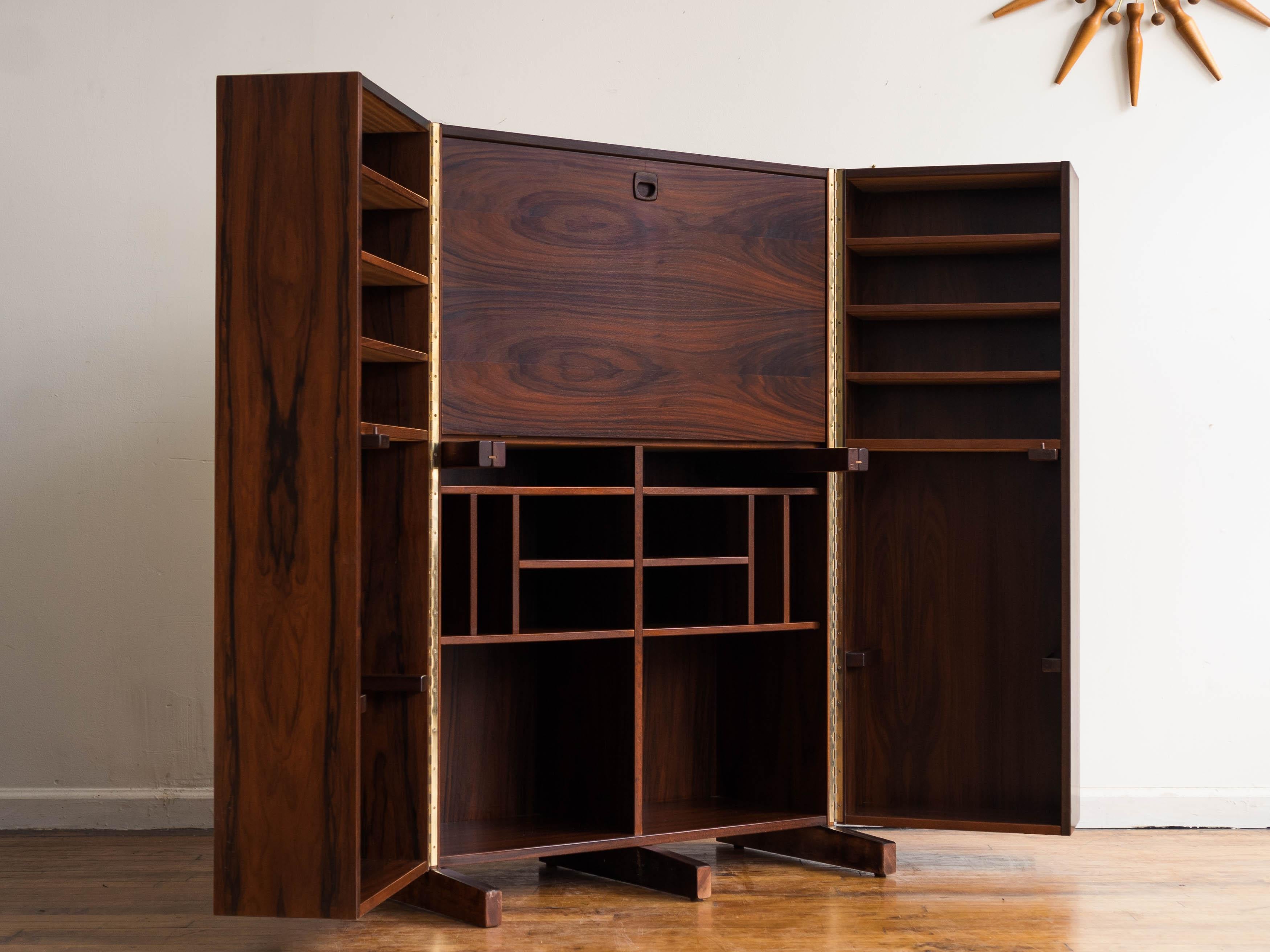 20th Century Vintage Mcm Danish Rosewood Magic Box Folding Desk by Neils Erik, Glasdam Jensen