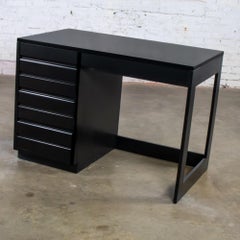 Vintage MCM Desk by Sligh Furniture Cross Country Line with Black Painted Frame