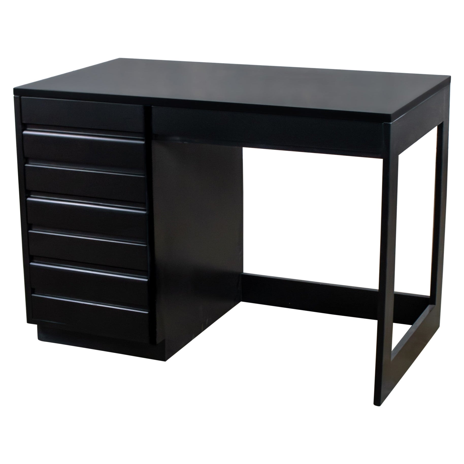 Vintage MCM Desk by Sligh Furniture Cross Country Line with Black Painted Frame