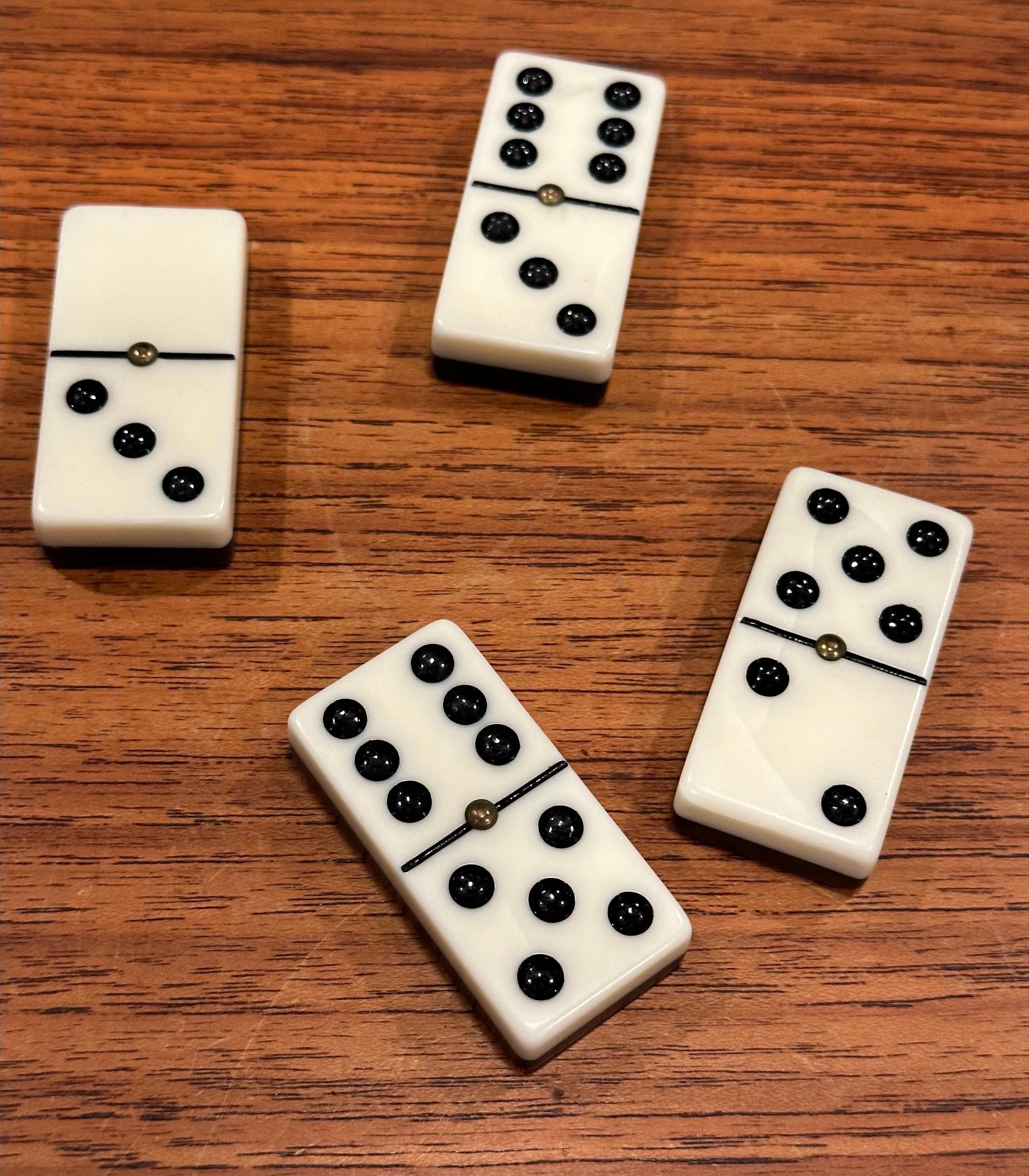 20th Century Vintage MCM Domino Set in Wooden Box For Sale