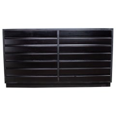 Vintage MCM Dresser by Sligh Furniture Cross Country Line Black Painted Frame