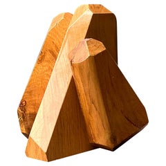 Vintage MCM Faceted Wood Sculpture