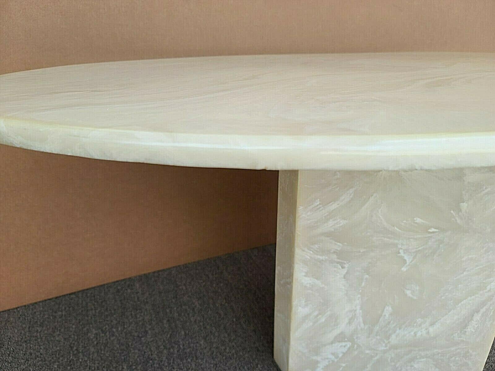 Vintage MCM Faux Marble 'Solid Resin' Oval Dining Table For Sale 4