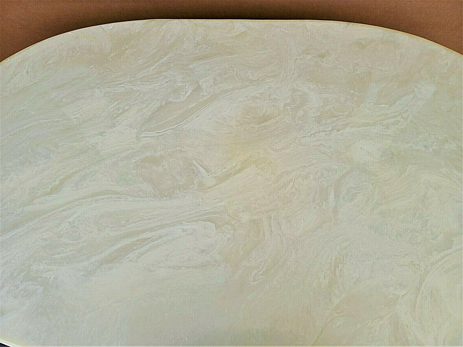 Vintage MCM Faux Marble 'Solid Resin' Oval Dining Table In Good Condition For Sale In Lake Worth, FL