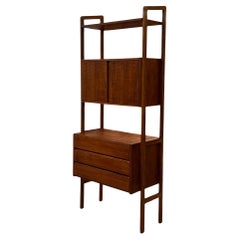 Vintage MCM  Free Standing Room Divider Wall Unit Cabinet with 3-Drawers