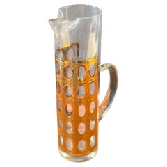 Vintage MCM Glass Cocktail / Martini Pitcher with Stirrer