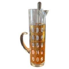 Vintage MCM Glass Cocktail / Martini Pitcher with Stirrer