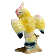 Vintage MCM Glazed Ceramic Cockatoo