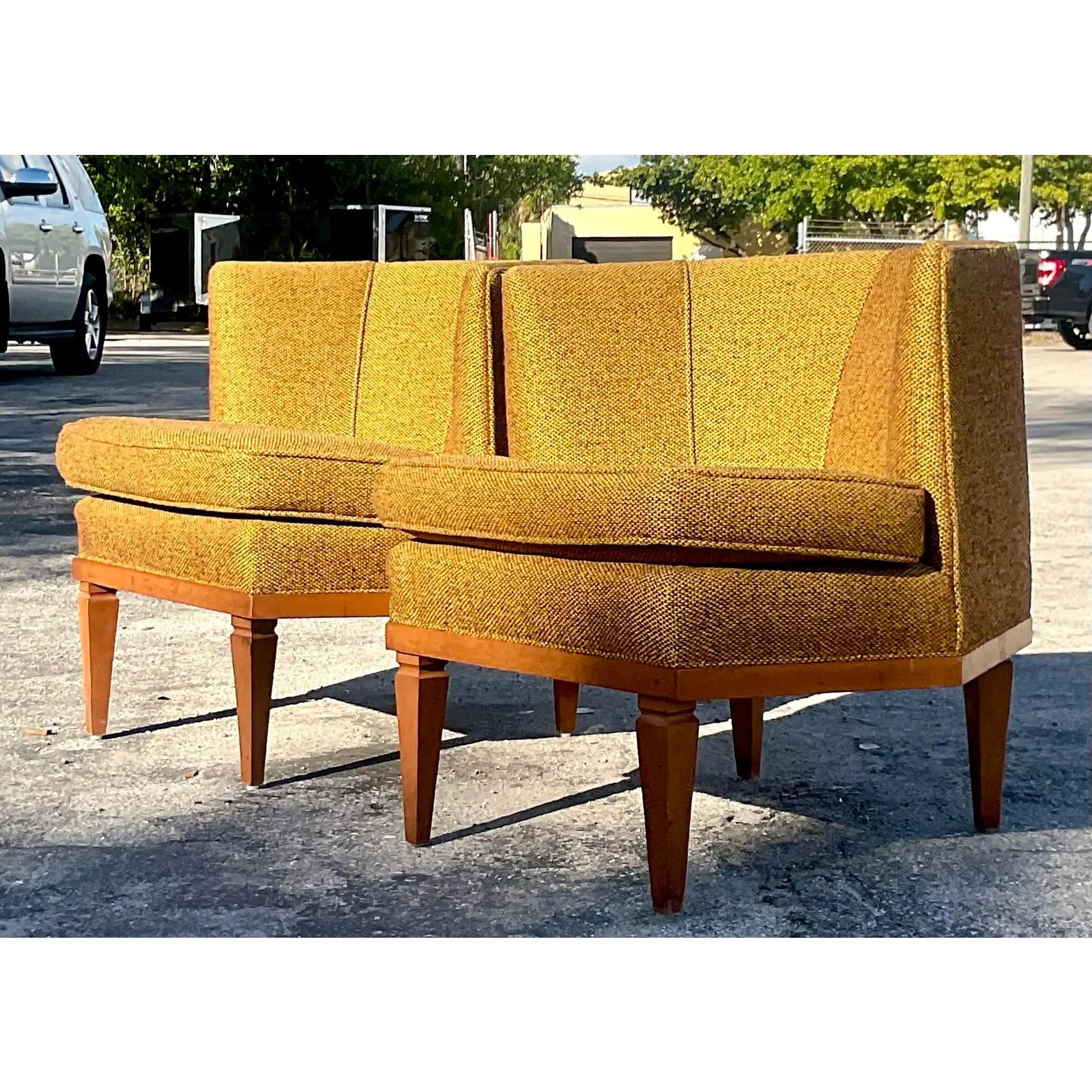 Vintage MCM Hexagon Lounge Chairs, Set of Two 1