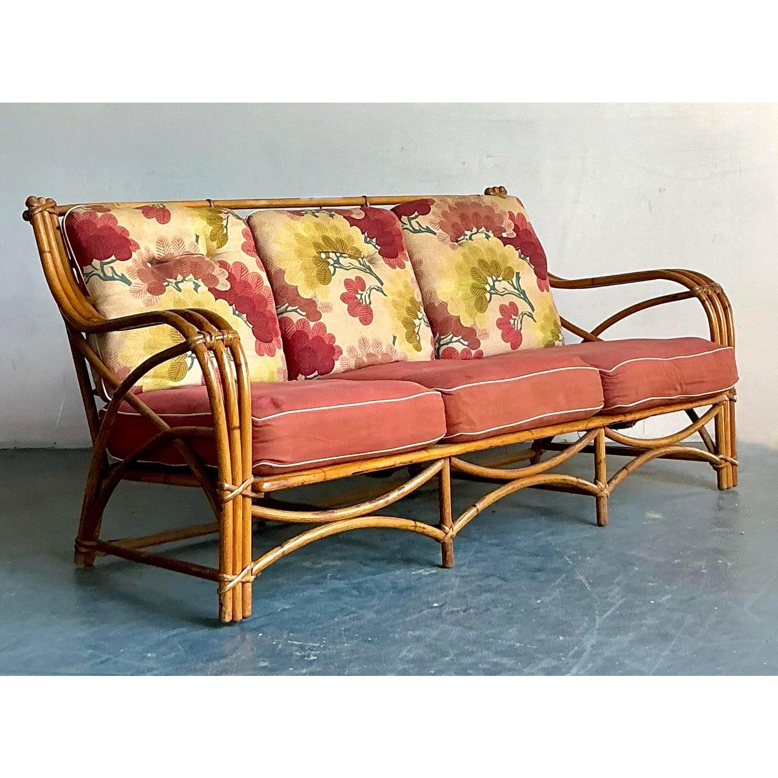 Vintage MCM Canapé en rotin Heywood Wakefield en vente 5