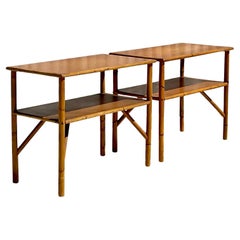 Vintage MCM Heywood Wakefield Side Tables, a Pair