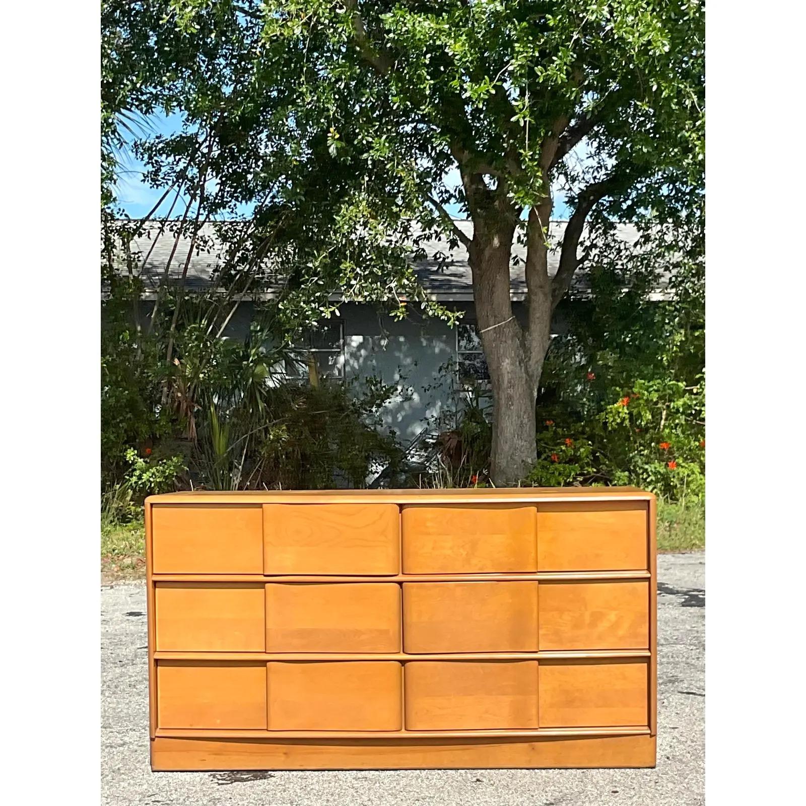 Mid-Century Modern Vintage MCM Heywood Wakefield Signed Wave Front Dresser