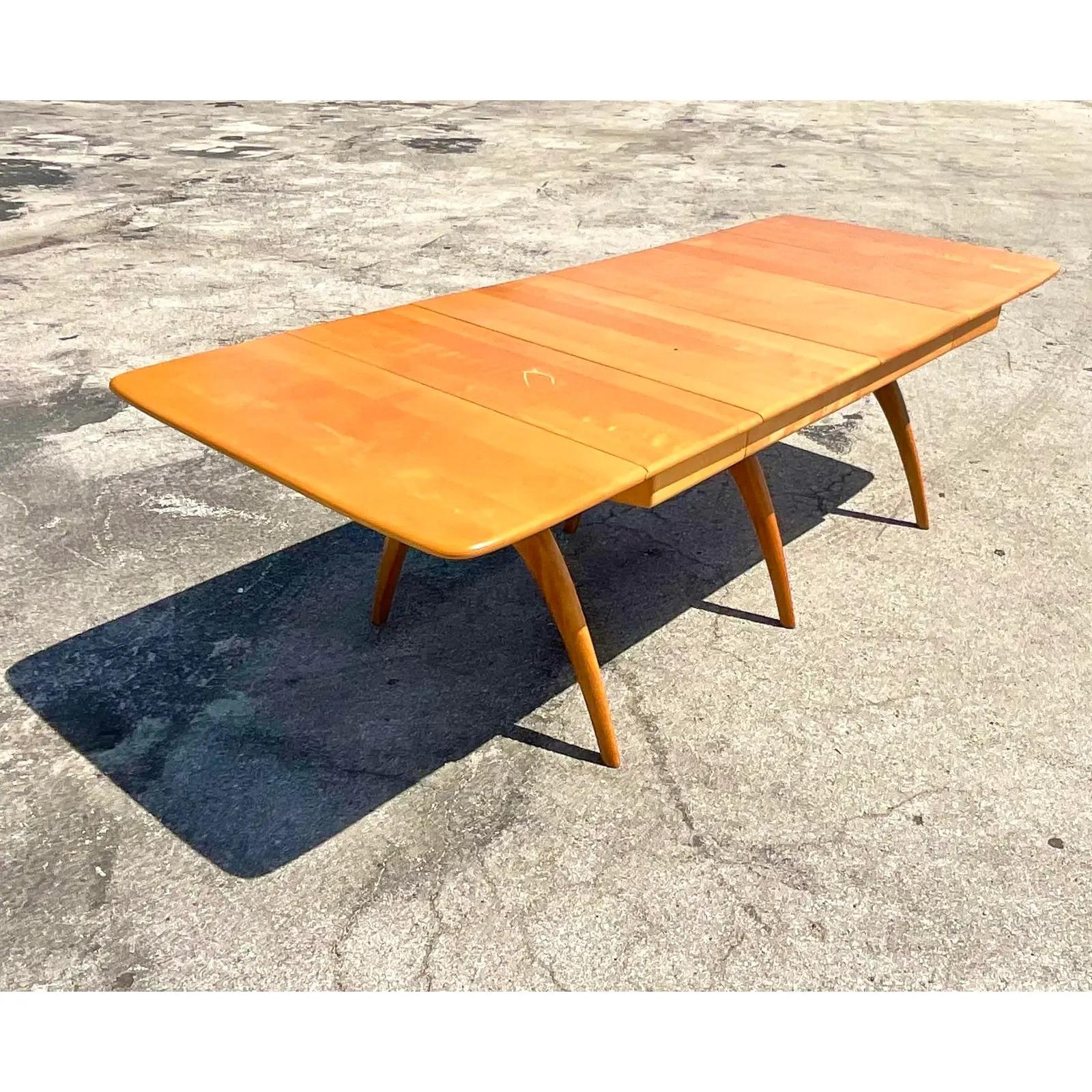 Vintage MCM Heywood Wakefield Wishbone Dining Table In Good Condition In west palm beach, FL