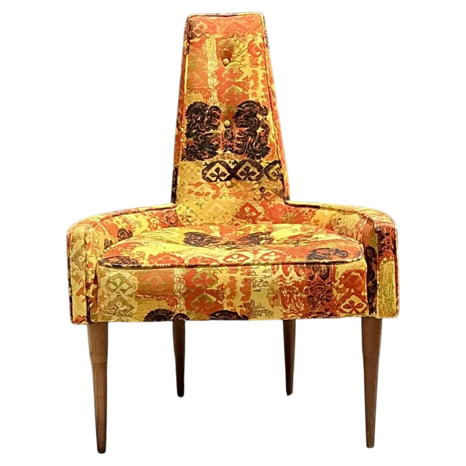 Vintage MCM High Back Lounge Chair For Sale
