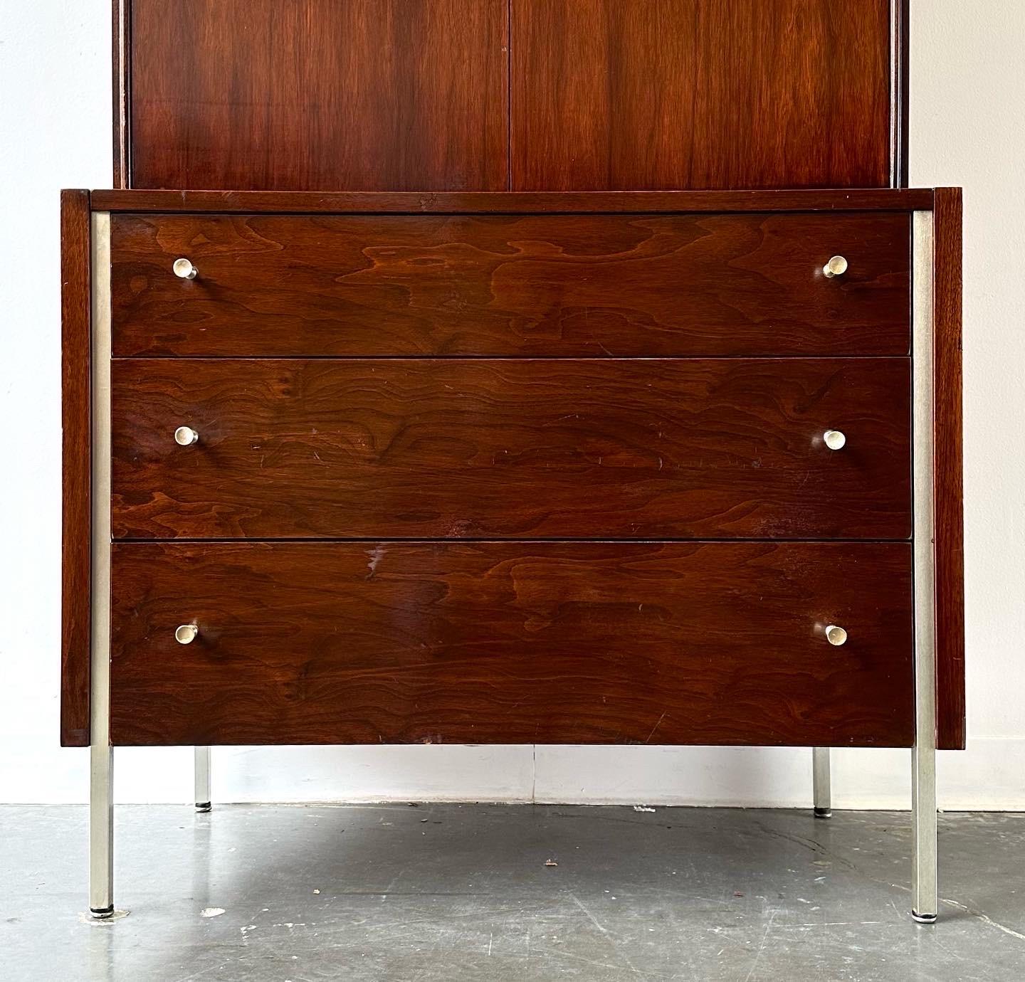 Woodwork Vintage mcm highboy dresser by Mengel furniture For Sale