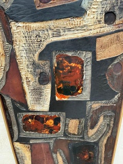 Vintage MCM Impasto Abstract Oil on Canvas