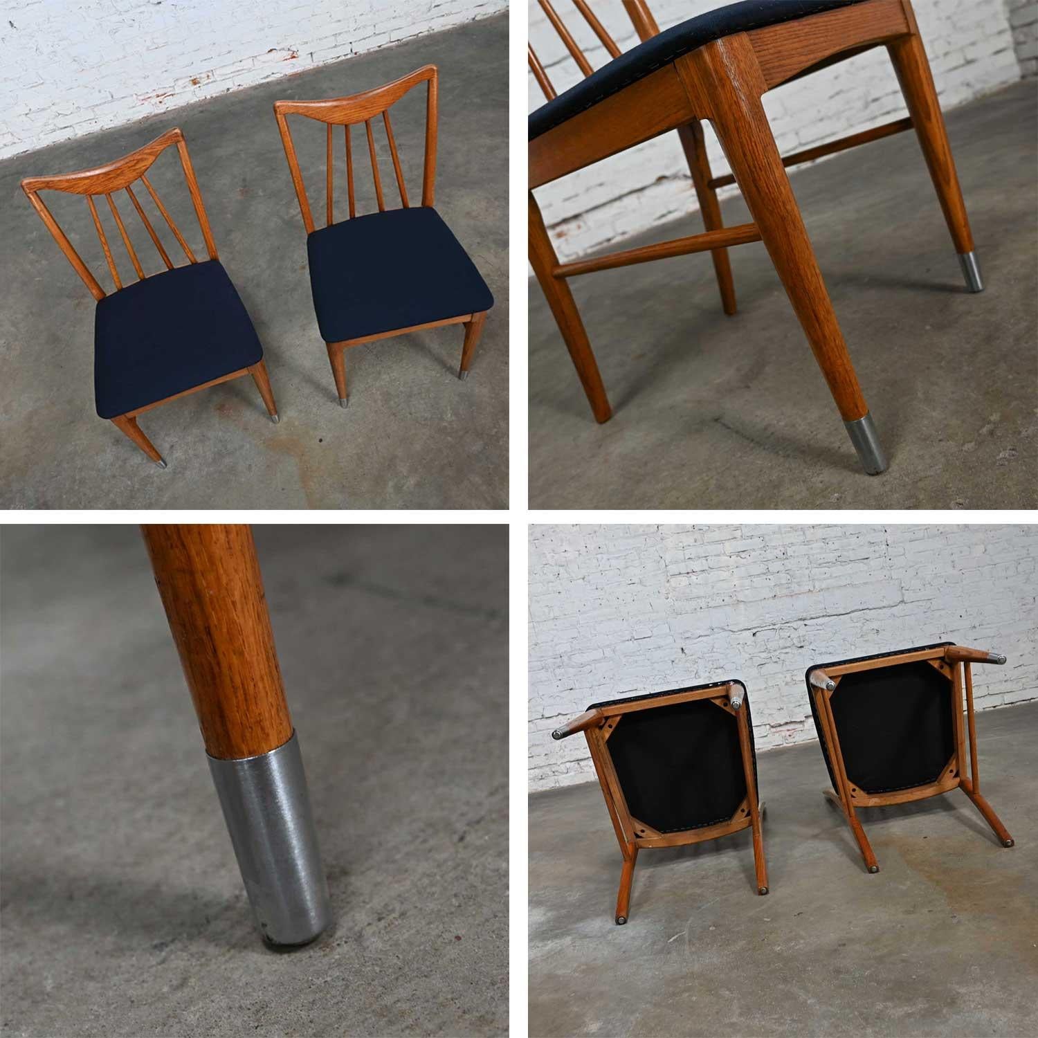Vintage MCM Keller Furniture Oak Valkerie ii Dining Chairs by Edmond J Spence For Sale 3
