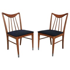Vintage MCM Keller Furniture Oak Valkerie ii Dining Chairs by Edmond J Spence