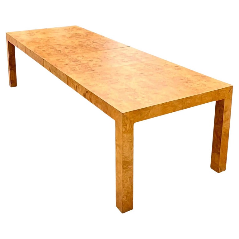 Vintage MCM Lane Book Matched Burl Wood Dining Table at 1stDibs
