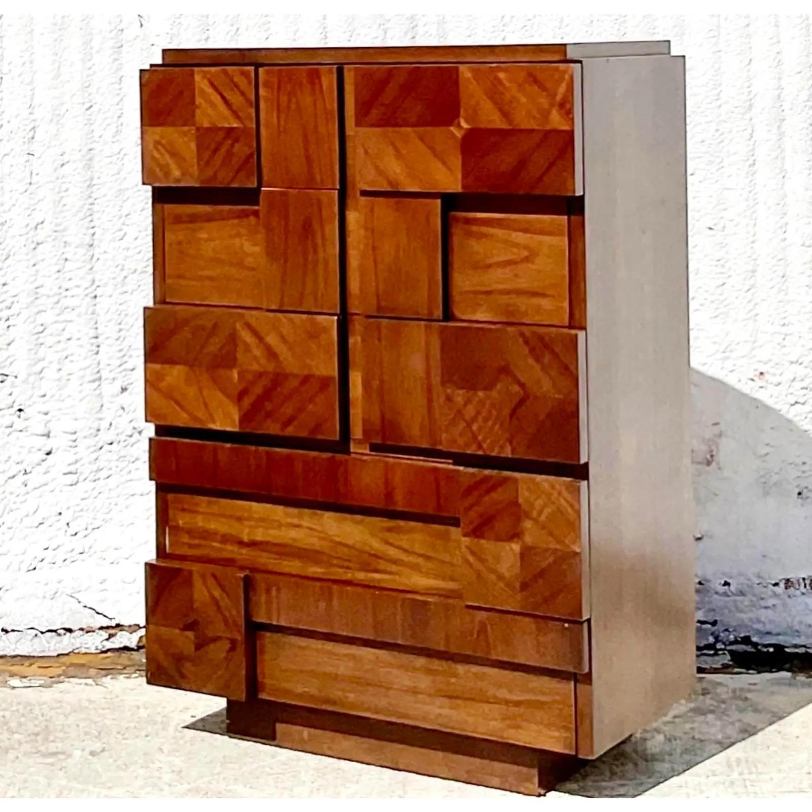 Vintage Midcentury gentlemen's chest. The super coveted Lane Mosaics collection. Lots of great storage above with two roomy drawers below. A real workhorse. Great for city living! Acquired from a Palm beach estate.