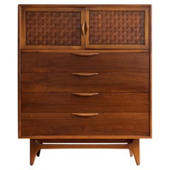 Vintage Mcm Lane Perception Walnut Gentleman's Chest / Highboy Dresser