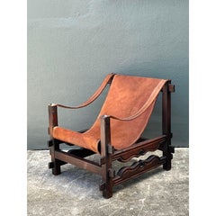 Vintage MCM Leather Sling Lounge Chair