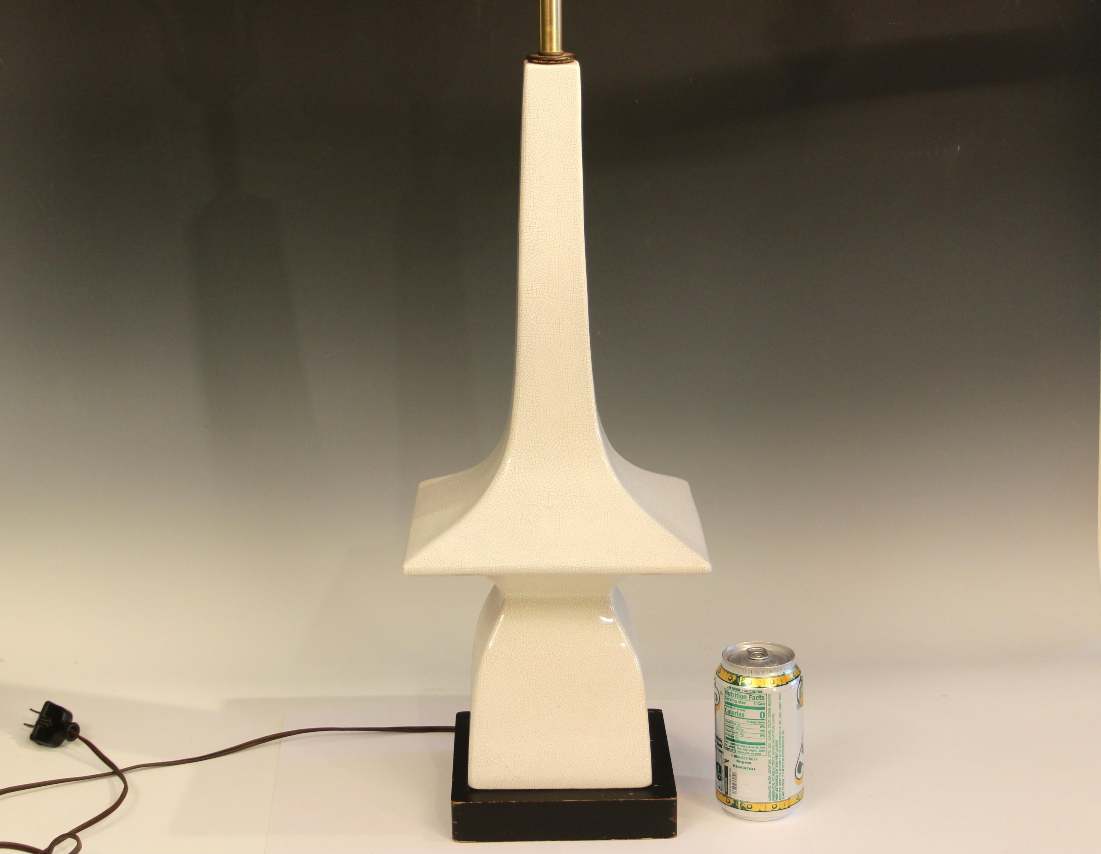 Lámpara Vintage MCM Mid Century Space Age Modern Pottery Crackle Glaze 1960s Retro en venta 3