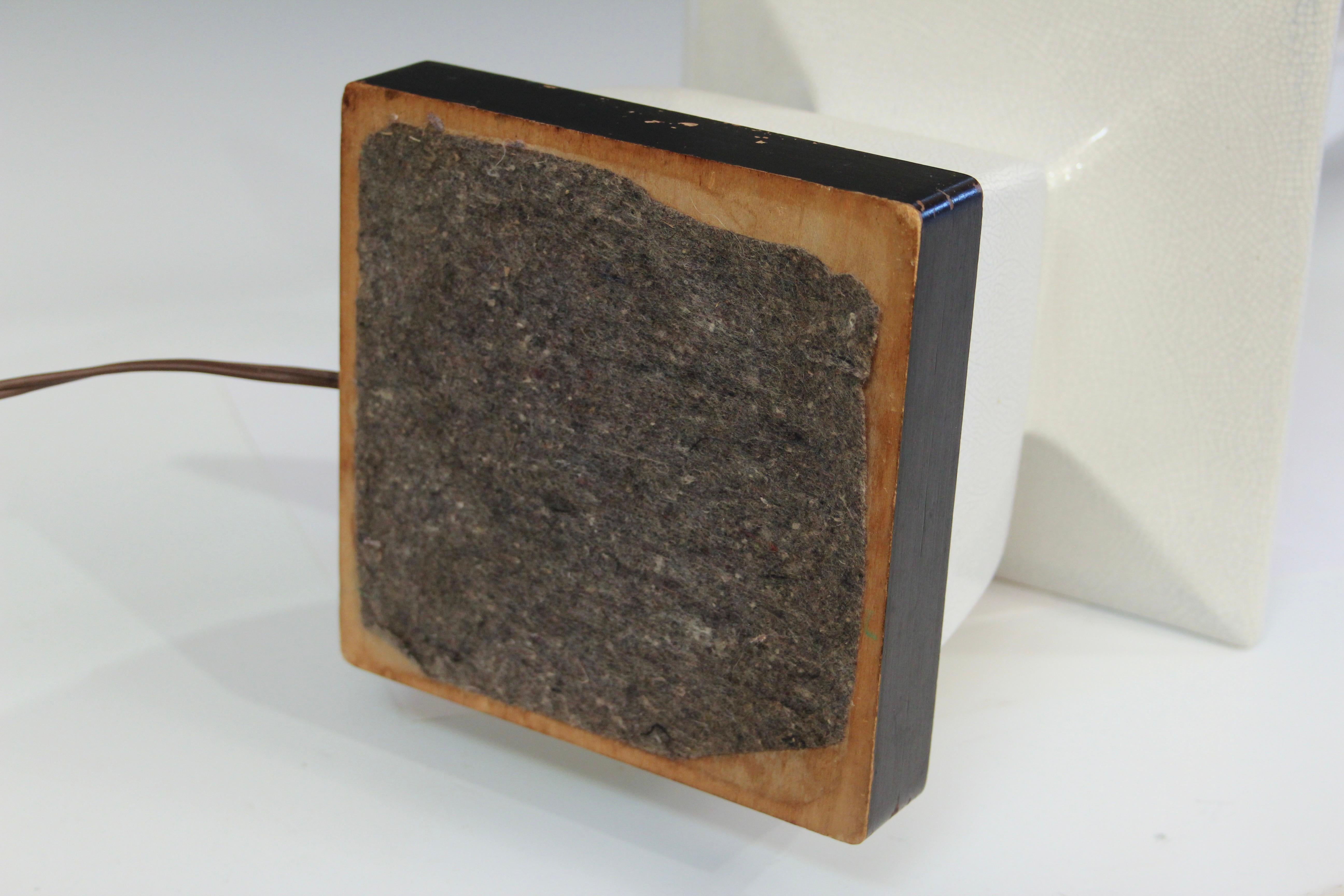 Lámpara Vintage MCM Mid Century Space Age Modern Pottery Crackle Glaze 1960s Retro mediados del siglo XX en venta