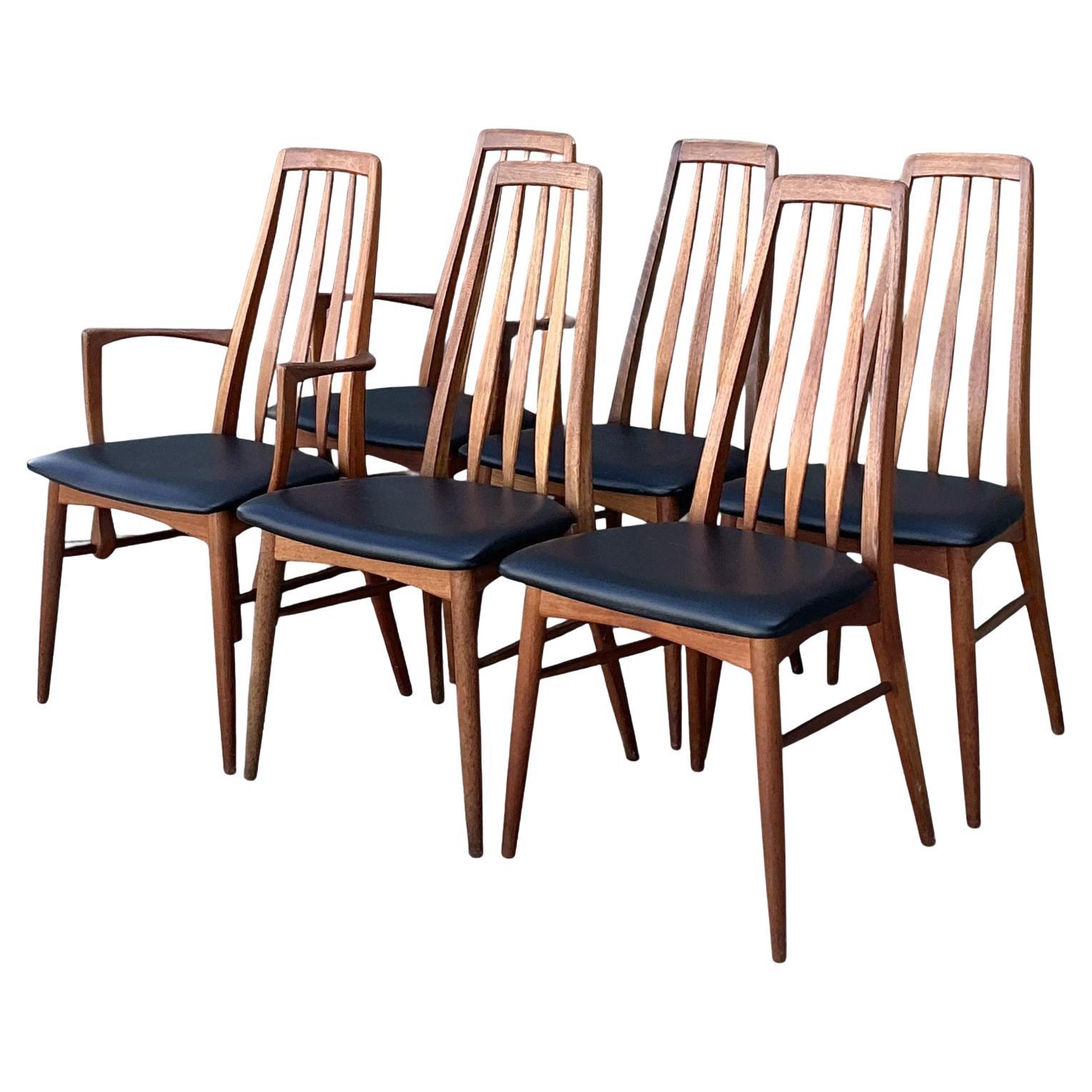 Vintage MCM Niels Koefoed Teak “Eva” Dining Chairs - Set of 6
