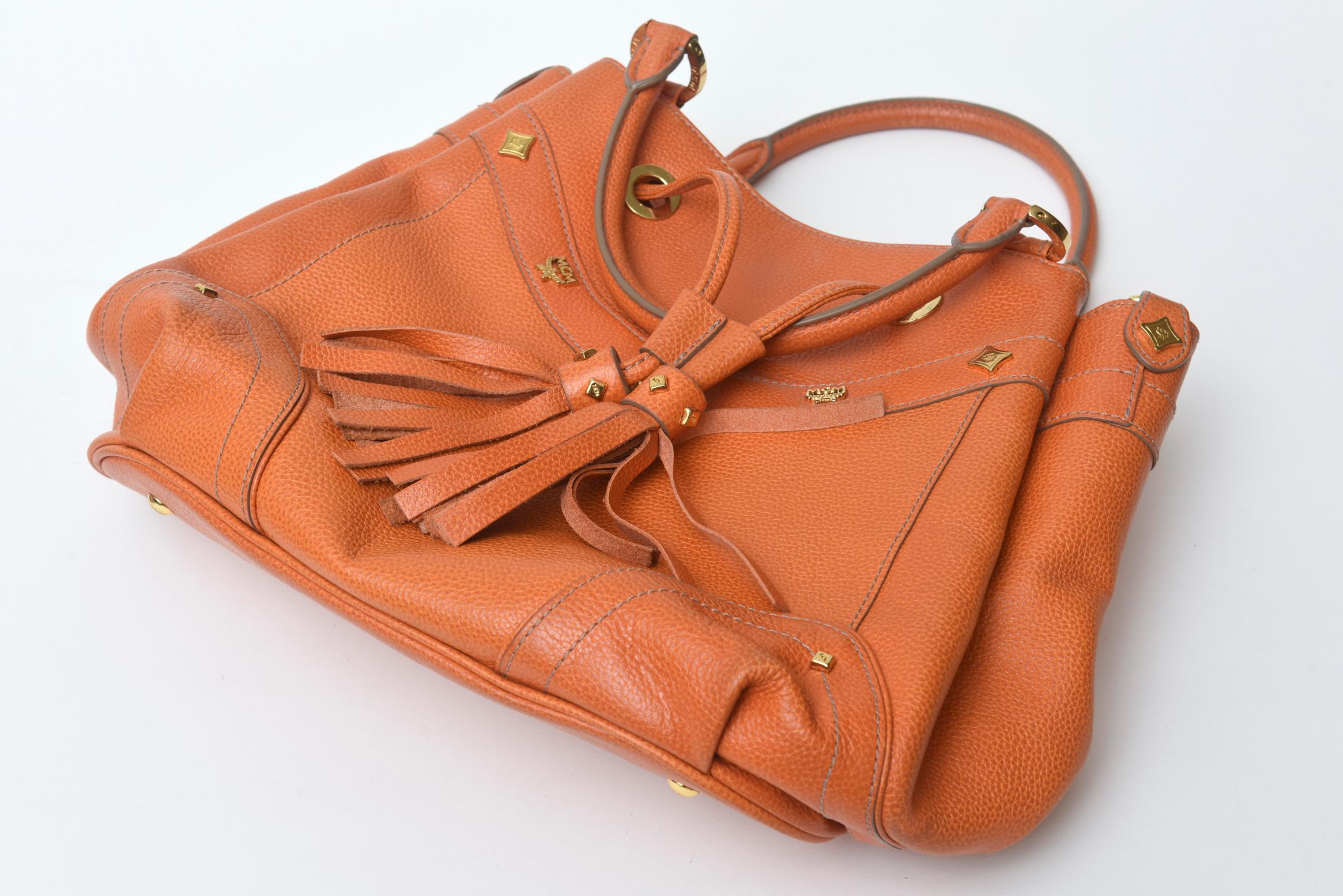 orange leather bags
