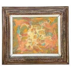 Vintage MCM Original Abstract Oil on Canvas (Huile abstraite sur toile)