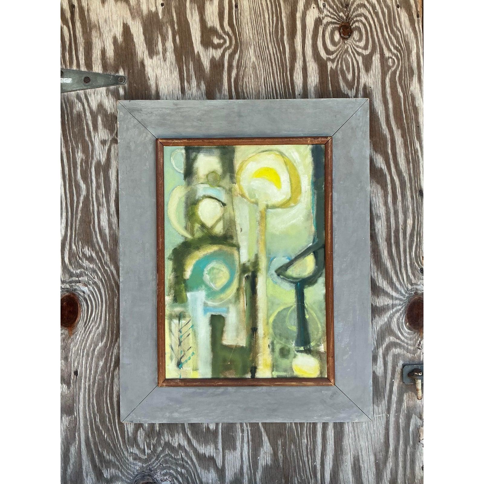 Peinture abstraite originale de McM sur toile, encadrée en vente 3