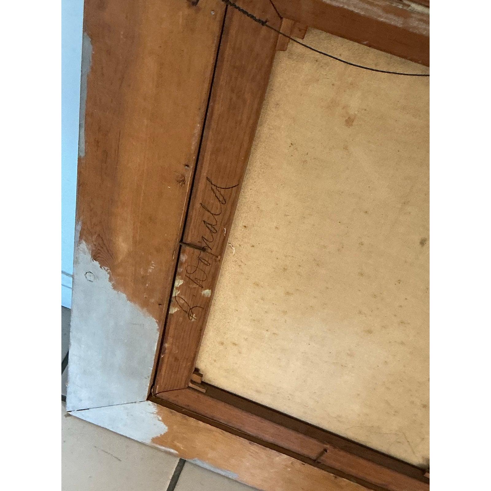 Mid-Century Modern Peinture abstraite originale de McM sur toile, encadrée en vente