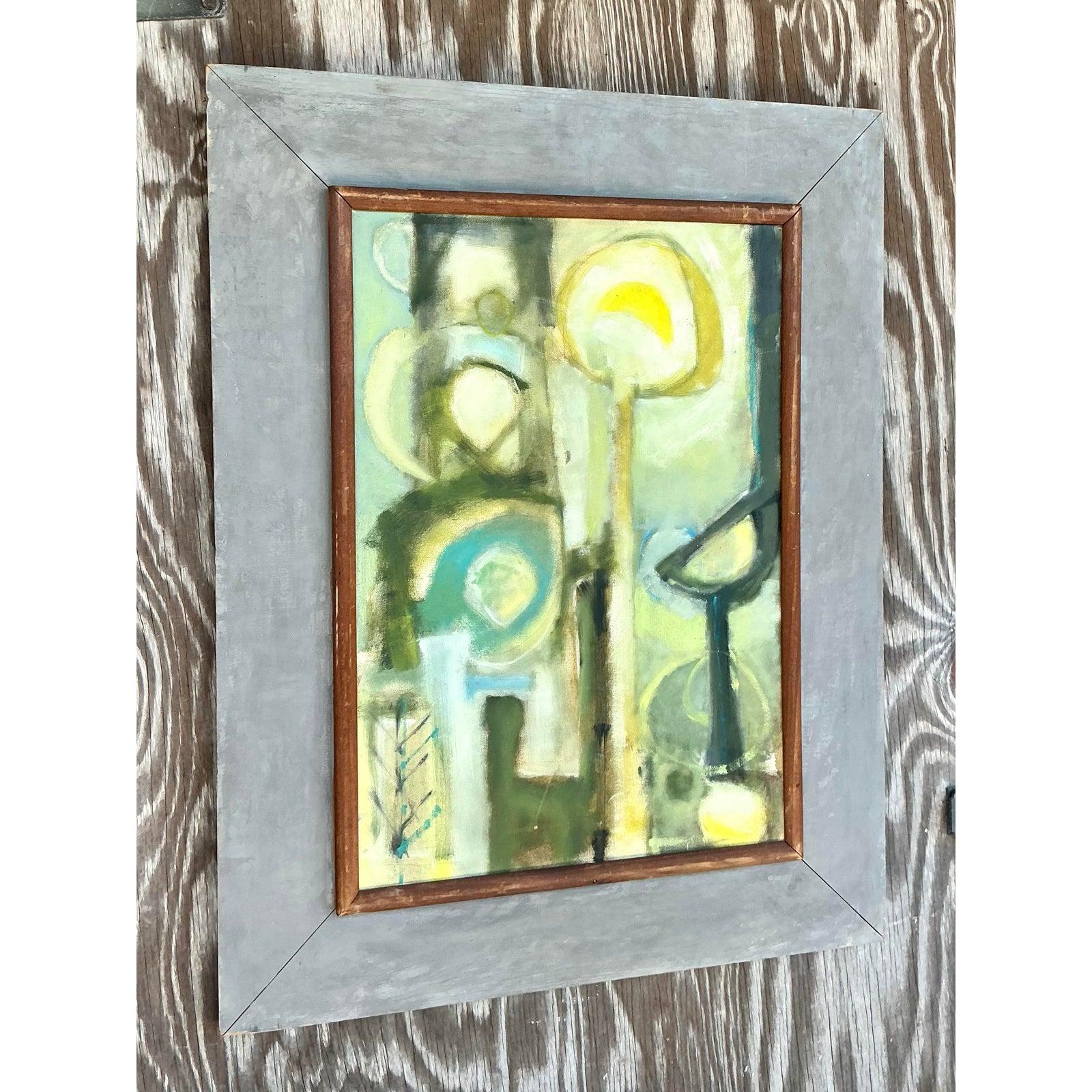 Peinture abstraite originale de McM sur toile, encadrée en vente 1