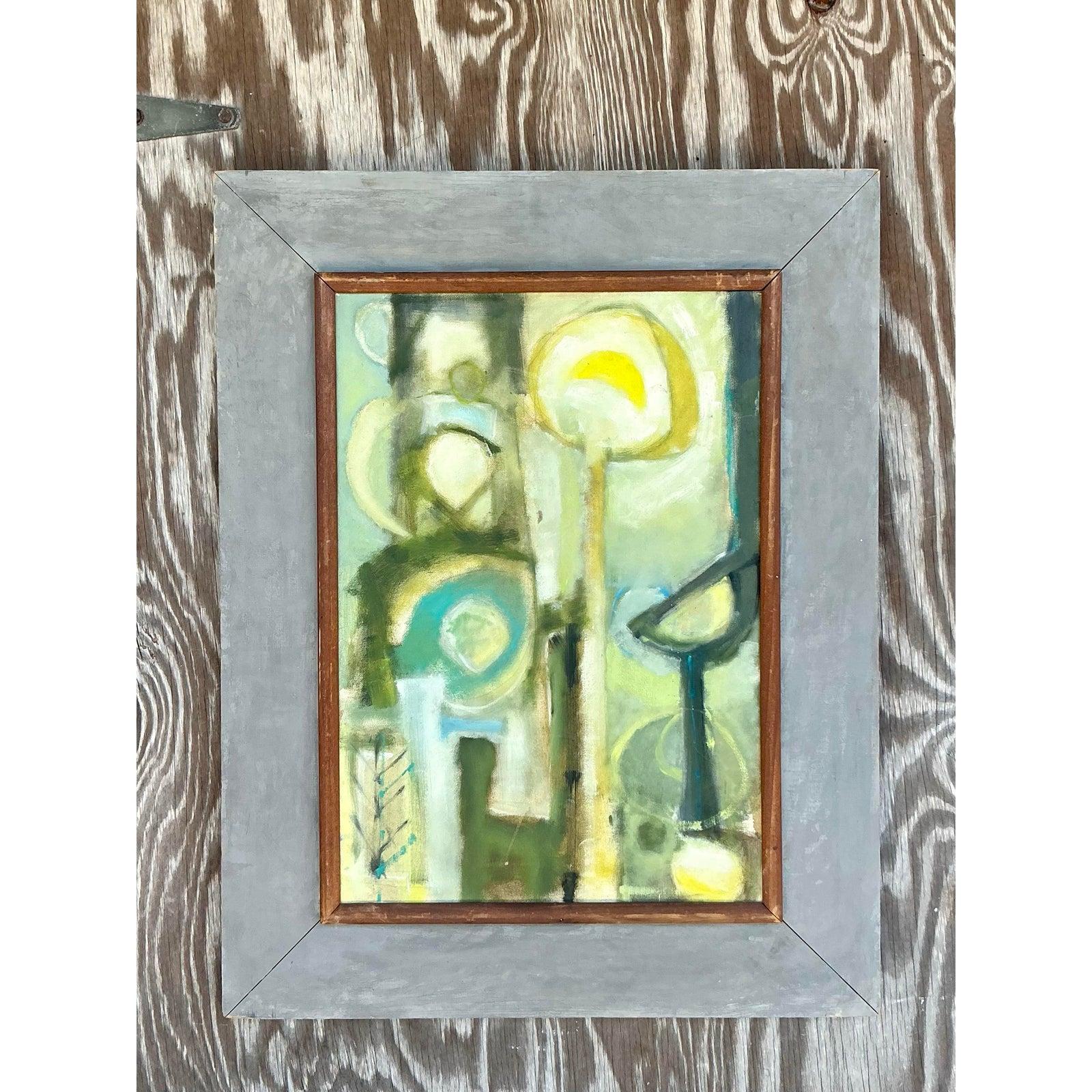 Peinture abstraite originale de McM sur toile, encadrée en vente 2