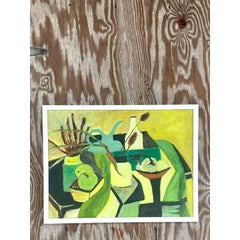 Vintage MCM Original Abstract Oil Painting