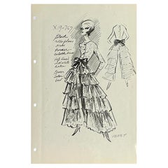 Vintage MCM Original Philippe Venet Fashion Sketch